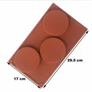 3-Cavity Silicone Cake Pie Custard Tart Resin Mold Bakeware Coaster Tray Moulds