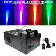 DL Geyser Vertical 1000W Tri RGB LED w/ Fluid Sensor Fog Machine Remote Control