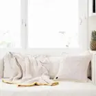 MJG Sophia Throw & Cushion in Natural / Yellow