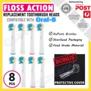 FLOSS ACTION Oral-B Electric Toothbrush Compatible Replacement Brush Heads x8