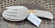 Tommy Bahama Melamine Salad Serving Utensils Grayish Crackle Fork Spoon Set New