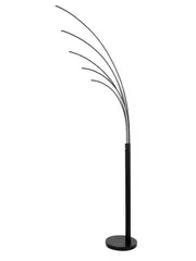 LEDlux Strata LED 5 Light Dimmable Floor Lamp in Black