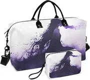 [ZRYSMY] Duffel Bag for Traveling, Fantasy Purple Woman Travel Bag Gym Bag, with Multiple Interior Pockets Shoulder Weekender Bag for Women Men with Toiletry Bag 20.5L x 1.9W x 13.8H, Multi-Colored, one