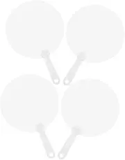 GARVALON 4pcs DIY Handheld Mini Fan Portable Mini Fan Blank Design for Graffiti Painting Decor Wedding Stage Props