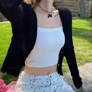 Plain Crop Top Black - One Size
