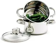 [Norpro] 1 Quart Stainless Steel 3 Piece Mini Steamer Cooker Set