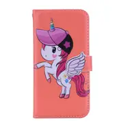 Unicorn Pattern Horizontal Flip Leather Case For Iphone Xr With Holder and Mirror and Card Slot and Wallet and Lanyard(Orange)