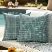 Outdoor Waterproof Throw Pillow Covers Pack of 2 18" x 18" (Pack of 2) Teal
