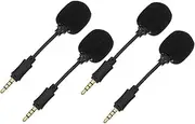 UPKOCH 4PCS Compact Noise Reduction Microphone for Mobile High Sensitivity Recording Mic Accessory for Singing Live Streaming Portable Design with Soft Sponge Head