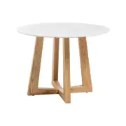 Simplife 100cm Sloan Natural Marble Dining Table Natural Leg