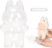 Viiotu Protective Case for LABUBU, Plastic Dustproof Display Box Compatible with LABUBU Pop Mart, Clear Figure Display Case for LABUBU Sitting & Standing Figure (1, Standing-1)