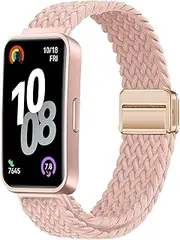 Mesh Magnetic Bracelets for Huawei Band 10/9/8 Wristband Elastic Nylon Cotton Sport Replacement Strap for Huawei Band 8/9/10 for Men and Women