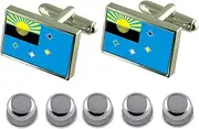 [Select Gifts] Shirt Dress Studs Makiivka/Makeyevka City Ukraine Flag Cufflinks