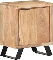 Acacia Wood Bedside Cabinet for Bedroom: Nightstand Table with Storage Drawers, Night Stand for Room, Wooden Furniture and Rustic Living Decor, 40x30x50 cm