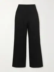 [Chloé] Chloé - Cropped Wool And Linen-blend Flared Pants - Black - FR 34 FR 34 Black