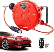 Compressor Hose Reel Retractable - 10m Wall Mounted Air Hose Reel | Automatic Locking with Swivel Bracket, sturdy Heavy-Duty Air Compressor Tool for Garage, Workshop, and Commercial Use