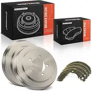 A-Premium Brake Drum and Brake Shoe Assembly Replacement for Jeep Compass 2007-2018 Patriot Dodge Caliber Chrysler Sebring, 268mmRear Drum, A Set of 2