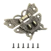 Hasp Latch, 51 x 60mm Butterfly Decorative Retro Box Toggle Latch, Bronze