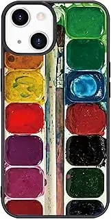 Wihytec Watercolor Paintbox Paint Palette Phone Case for iPhone 15 Watercolor Palette Case Cover TPU Bumper Hard Back Shockproof Phone Case Girly Protective Phone Cover with Design