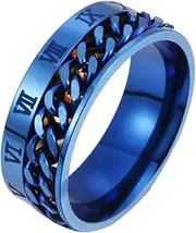 [CATIEBYE] Roman Numeral Ring Titanium Band Ring Roman Letter Ring Unisex Ring Adjustable Rings for Men Roman Numeral Finger Jewelry Joint Ring Ring Stylish Ring Titanium Steel