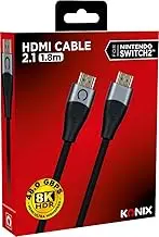 HDMI-2.1-Kabel für Nintendo Switch 2-4K- und 8K-Kompatibilität - Geflochtenes Nylon - Länge 1,8 m - Schwarz