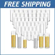 Assorted Coin Holder Tubes - 60 Piece Set with 6 Sizes for Organized Collections
