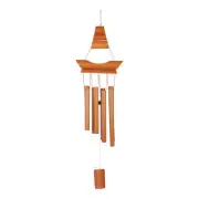 1-Pack Bamboo Wind Chimes, 29 Inch Wood Wind Chimes for Outside [Retro Color]