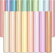 Tintnut Boho Color Heat Transfer Vinyl - 18 Sheets 12" x 10" Neutral Tone Brown HTV Vinyl Aqua Iron On Vinyl Beige/Brown/Tan/Light Lilac HTV for T-Shirts