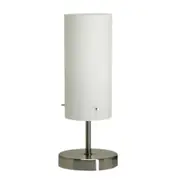 Angus Contemporary Table Desk Lamp Light Glass Metal Opal Matt Nickel