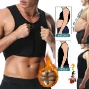 Men's Neoprene Compression Shirt Sweat Body Shaper Slimming Tank Tops Workout