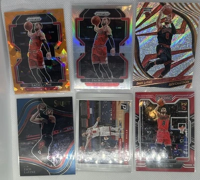 Zach Lavine 6 Card Lot 2021 Prizm Orange/Revo/Select/etc.
