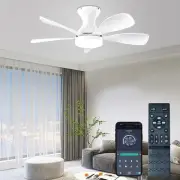 Ceiling Fans with Lights and Remote/APP Control, 33 Inch Low Profile Flush Mo...