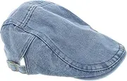 [ROMISBABA] Retro Style Newsboy Hat Denim Unisex Beret Cap Duckbill Hat for Men Women Vintage Jeans