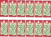 Pack of 12 Betty Crocker Numeral Birthday Candle #3