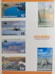 1990s Telstra Phonecard L/Edition Unused Mint Set 6 + Folder "South Australia"