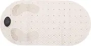 1Pc Slip Shower Massager Mat Light Brown Foot Massager Pad with Suction Cups for Safe Use Bathroom Tpe and Material for Experience