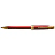 Parker Sonnet Ballpoint Pen Intense Red Lacquer Gold Trim