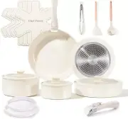 Healthy Ceramic Cookware Set 19 Pcs, Non Toxic, Induction & Dishwasher Safe
