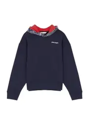 Palm Angels Kids Logo Hooded Cotton Sweatshirt (14 Years) - Navy - 14YR (14 Years) 14YR (14 years)