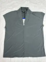 Buffalo David Bitton Women's Knit V-Neck with Cap Sleeve Blouse size L Sage