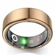 Fitness Tracker Ring Smart Rate Pedometer Sleep Monitoring Waterproof Multi Modes Bluetooth Connectivity US 9# Gold