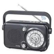 Portable Bluetooth AM FM Radio,1200mAh Battery Powered Radio Loud Speaker8235