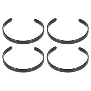 4pcs Bracelet Blanks, Black Blank Titanium Steel Tags DIY Engraving 2.8x0.31"