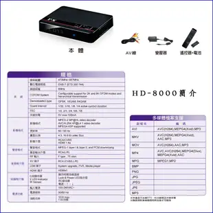 【含稅店】贈HDMI線 PX大通 HD-8000高畫質數位電視機上盒 數位機上盒影音教主Ⅲ HD8000