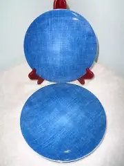 4 STUDIO NOVA Blue Denim Jeans Dinnerware Set Salad Plates