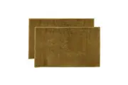 2pc Bambury Ultra soft Elvire Bath Mat 2 Pack Tobacco Cotton Woven Home Decor