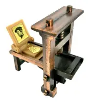 Old Time Printing Press Die Cast Metal Collectible Pencil Sharpener