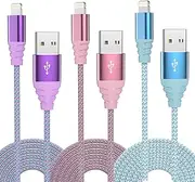 iPhone Charger Fast Charging 3pack 6FT Apple MFi Certified Lightning Cable Nylon Braided iPhone Charger Cord Compatible with iPhone 14/13/12/11 Pro Max/XS MAX/XR/XS/X/8/7 Plus iPad AirPods