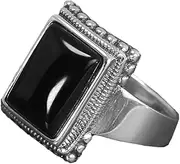 [Generic] Silver Lucifer Morningstar Ring ~ 925 Sterling Silver ~ Black Onyx Turkish Ring for men and women