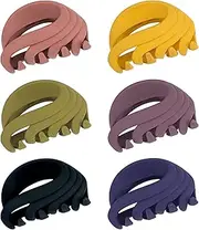 Hair Claw Clips for Thin, Medium & Thick Hair - 2.6 Inch Strong Matte Flower Jaw Clips for Women, Girls & Kids, Non-Slip Clamps with Gift Box (6 Packs, Multi Colors)